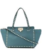 Valentino Small Valentino Garavani Rockstud Trapeze Tote - Blue