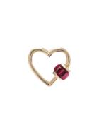 Marla Aaron 14kt Yellow Gold Baby Heart Ruby Lock Charm - Metallic