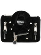 Moschino Small Biker Clutch Bag - Black