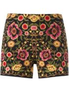 Alice+olivia Floral Embroidered Shorts