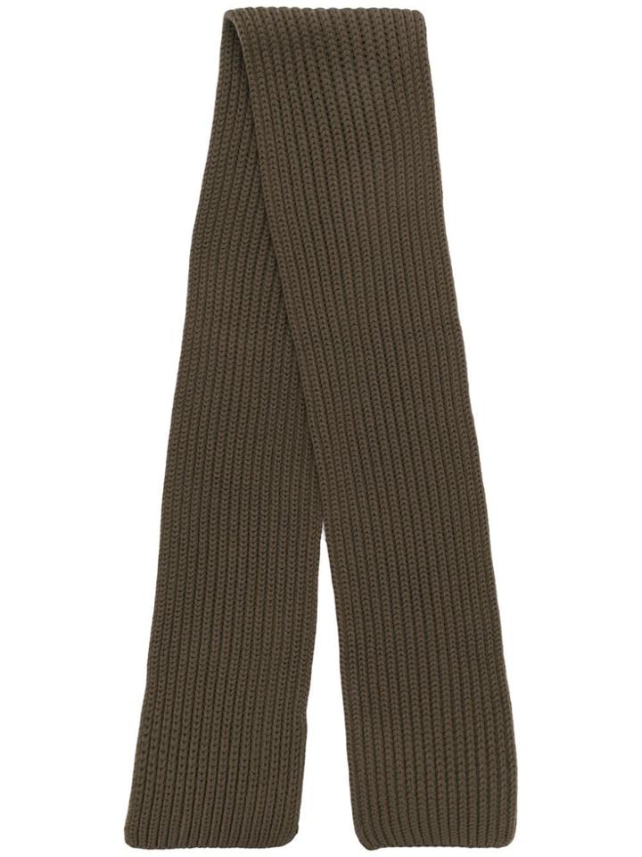 Neil Barrett Classic Ribbed Scarf - Green