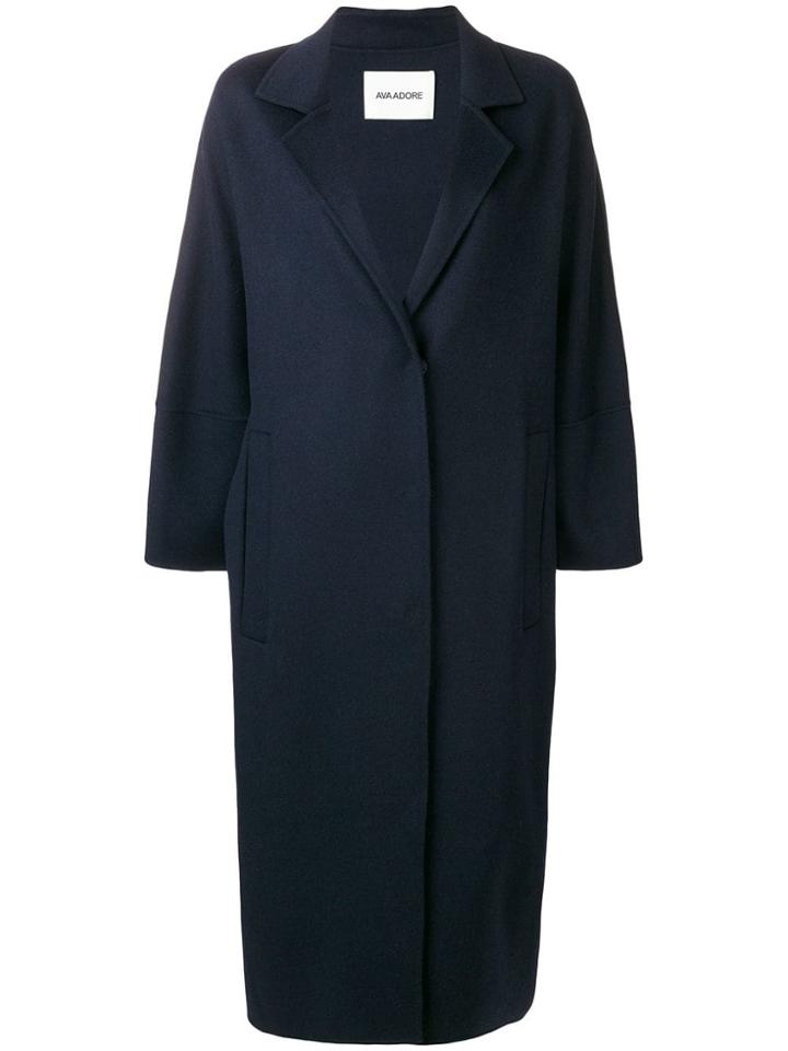 Ava Adore Mink Fur Back Strap Coat - Blue