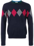 Sun 68 Argyle Knitted Sweater - Blue