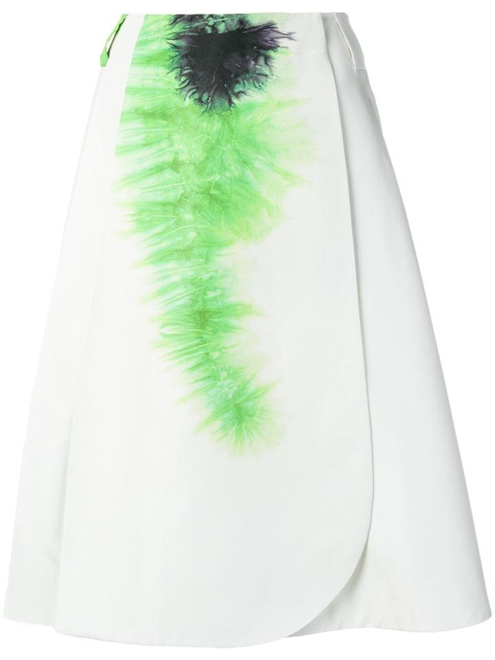 Prada Floral A-line Skirt - White
