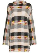 Missoni Check Hooded Cashmere Alpaca Blend Mini Dress - Black