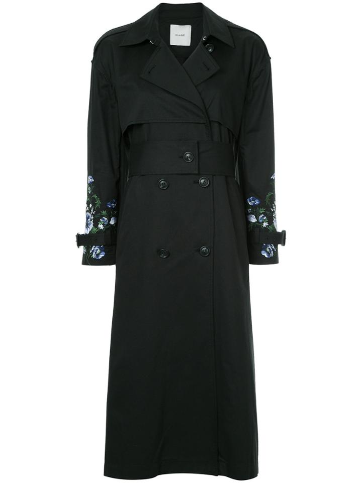Clane Double-breasted Fitted Coat - Black