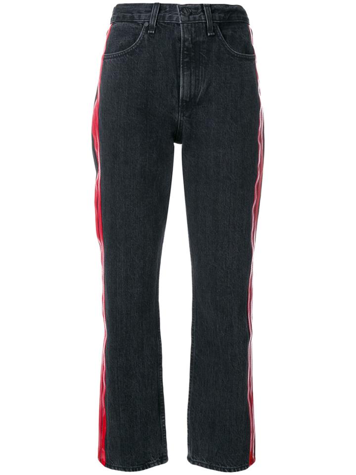 Rag & Bone /jean Side Stripe Cropped Jeans - Black