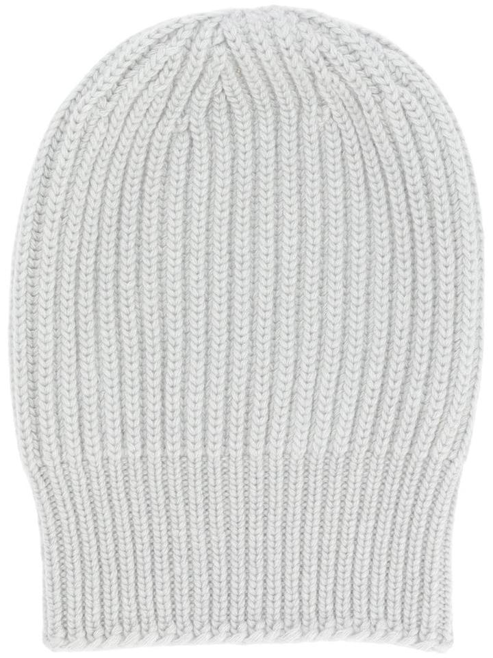 Jil Sander Ribbed Beanie Hat - Grey