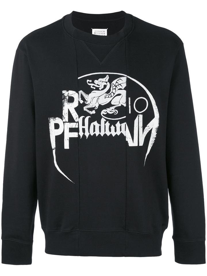 Printed Sweatshirt - Men - Cotton - 50, Black, Cotton, Maison Margiela