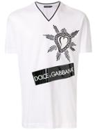 Dolce & Gabbana Embroidered Heart Logo T-shirt - White