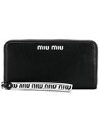 Miu Miu Logo Continental Wallet - Black