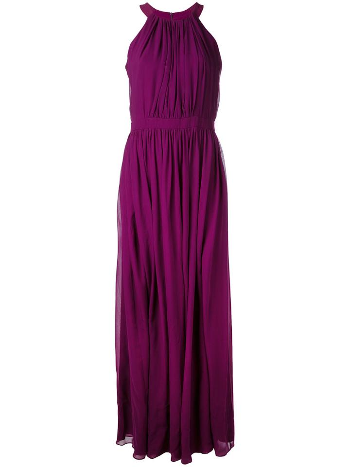 Max Mara Pianoforte - Gathered Gown - Women - Silk/polyamide/acetate - 44, Pink/purple, Silk/polyamide/acetate