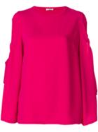 P.a.r.o.s.h. Tie Sleeve Blouse - Pink & Purple