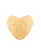 Chanel Pre-owned Heart Motif Brooch Pin Corsage - Metallic