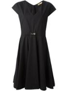 Fay Belted Swing Dress, Women's, Size: 50, Black, Cotton/spandex/elastane