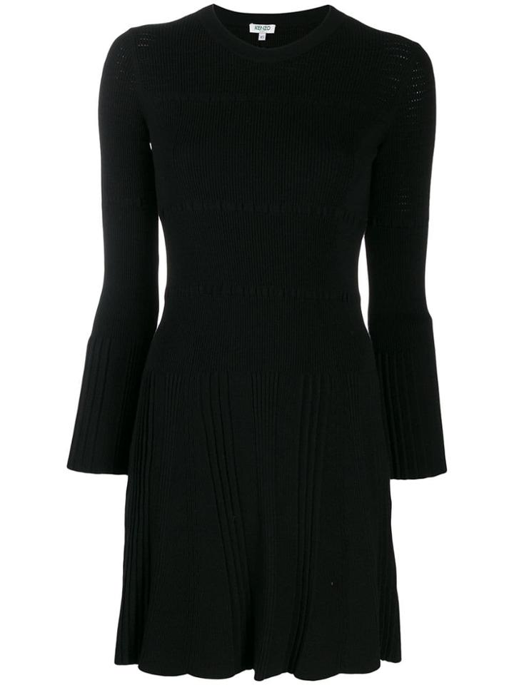 Kenzo Long-sleeved Knit Dress - Black