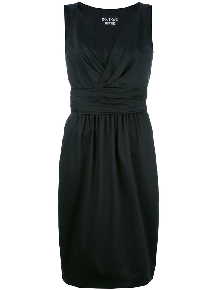 Boutique Moschino V-neck Dress, Women's, Size: 44, Black, Cotton/other Fibres