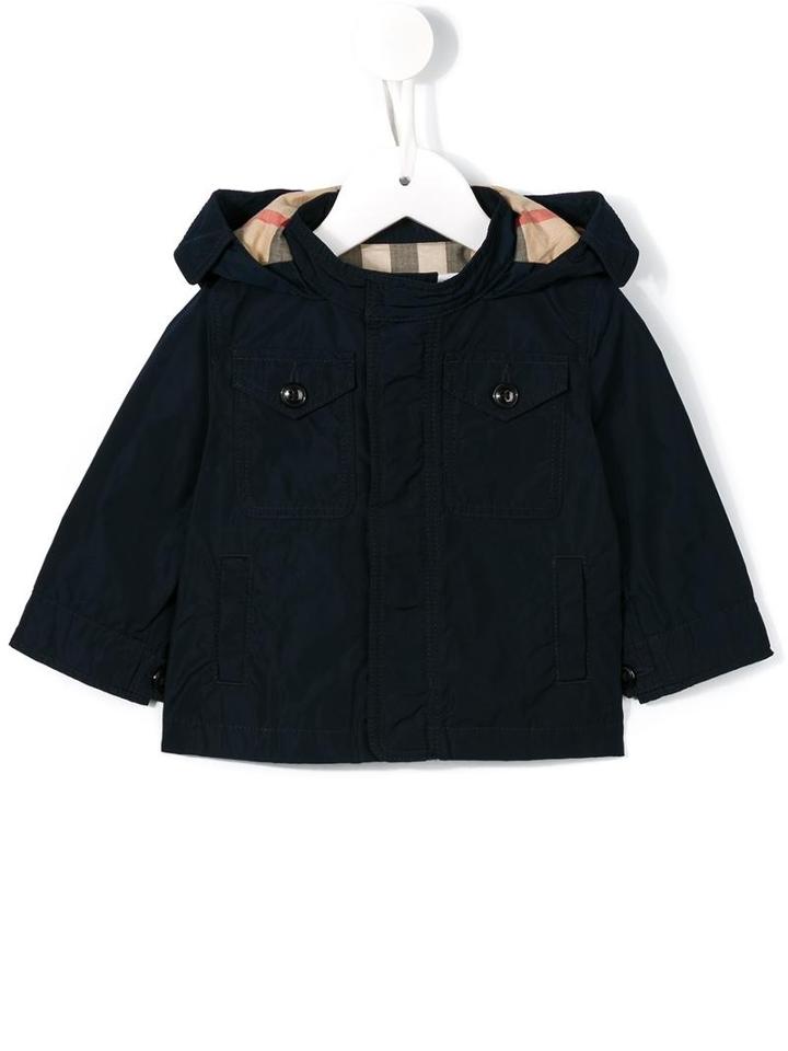 Burberry Kids - Hooded Coat - Kids - Cotton/polyester - 9 Mth, Blue