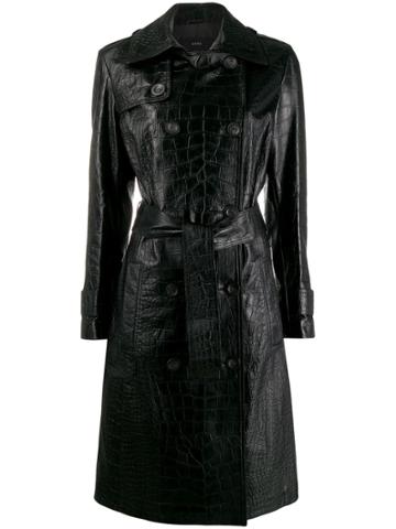 Arma Nana Leather Coat - Black