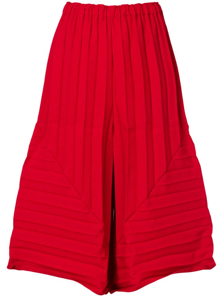 Issey Miyake Cauliflower Pleated Oversized Bermudas - Red