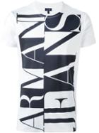 Armani Jeans Logo Print T-shirt, Men's, Size: Xxl, White, Cotton