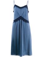 Mm6 Maison Margiela Exposed Hem Midi Dress - Blue