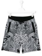 Philipp Plein Kids Printed Jogging Shorts, Boy's, Size: 16 Yrs, Black