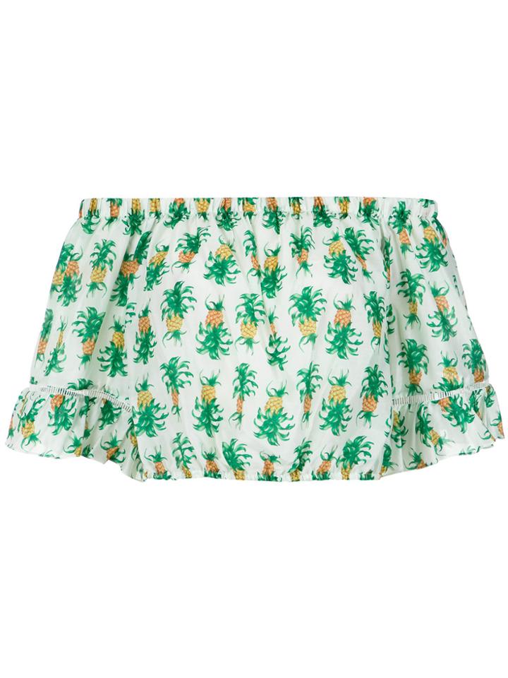 Martha Medeiros Off The Shoulder Pineapple Top - Green