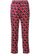 Love Moschino Printed Cropped Trousers - Black
