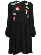 Dondup Patched Long-sleeved Dress - Black