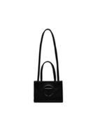 Telfar Black Mini Leather Shopping Bag