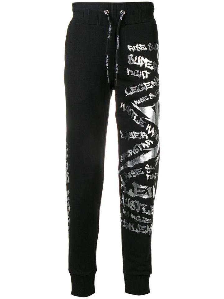 Plein Sport Graphic Print Trousers - Black