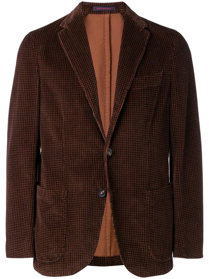 The Gigi Houndstooth Check Blazer - Brown