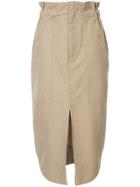 Bassike Pique Canvas Workwear Skirt - Brown