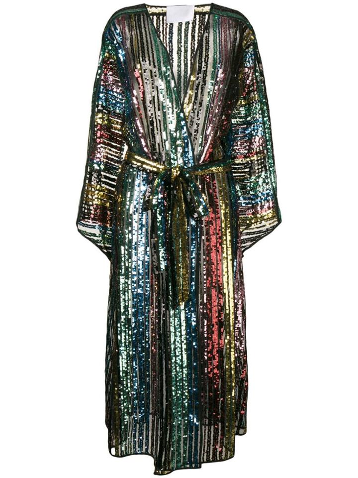 Athena Procopiou Sheer Sequin Coat - Black