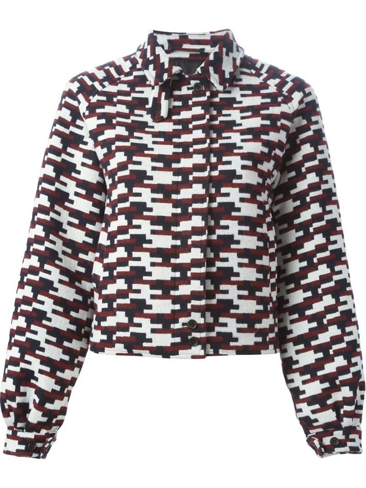 Jil Sander Navy Geometric Pattern Jacket