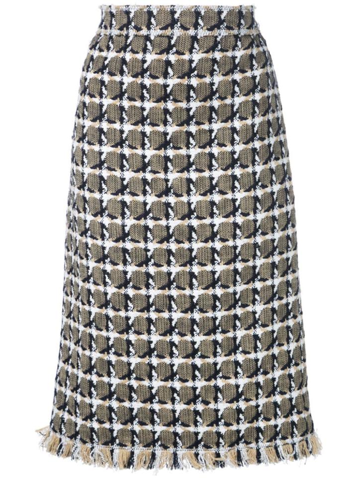 Oscar De La Renta Tweed Pencil Skirt - Multicolour