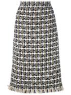 Oscar De La Renta Tweed Pencil Skirt - Multicolour