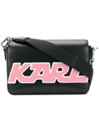 Karl Lagerfeld Logo Patch Shoulder Bag - Black