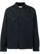 Ami Paris Camp Collar Bi Material Overshirt - Blue