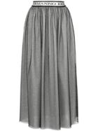 Ermanno Ermanno Metallic Tulle Layered Midi Skirt - Black