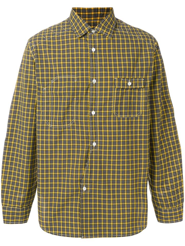 Junya Watanabe Man Checked Button-down Shirt - Yellow & Orange