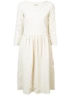 Renli Su - Jacquard Open Neck Dress - Women - Cotton - Xs, Women's, White, Cotton