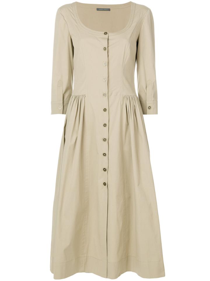 Alberta Ferretti Flared Shirt Dress - Nude & Neutrals