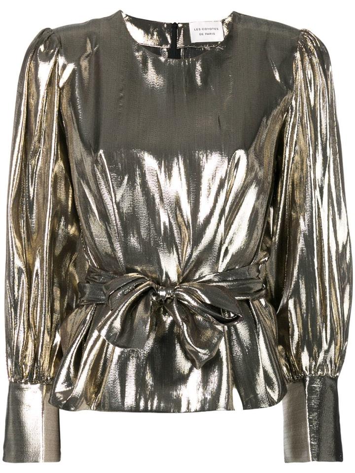 Les Coyotes De Paris Tie Waist Blouse - Gold