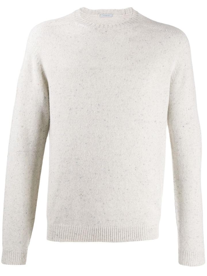 Malo Crew-neck Knit Sweater - White