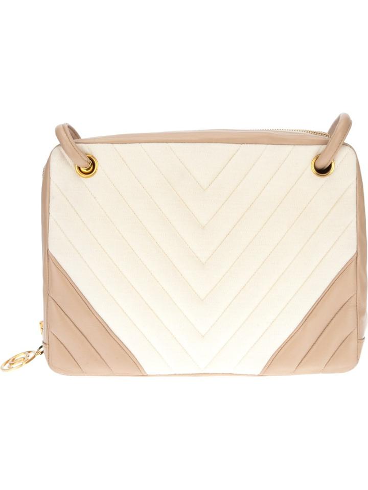 Chanel Vintage Bi-colour Quilted Bag - Nude & Neutrals