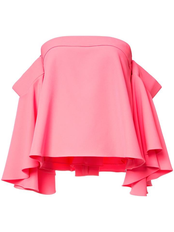 Milly Off-shoulders Flared Blouse, Size: 0, Pink/purple, Polyester/viscose/spandex/elastane