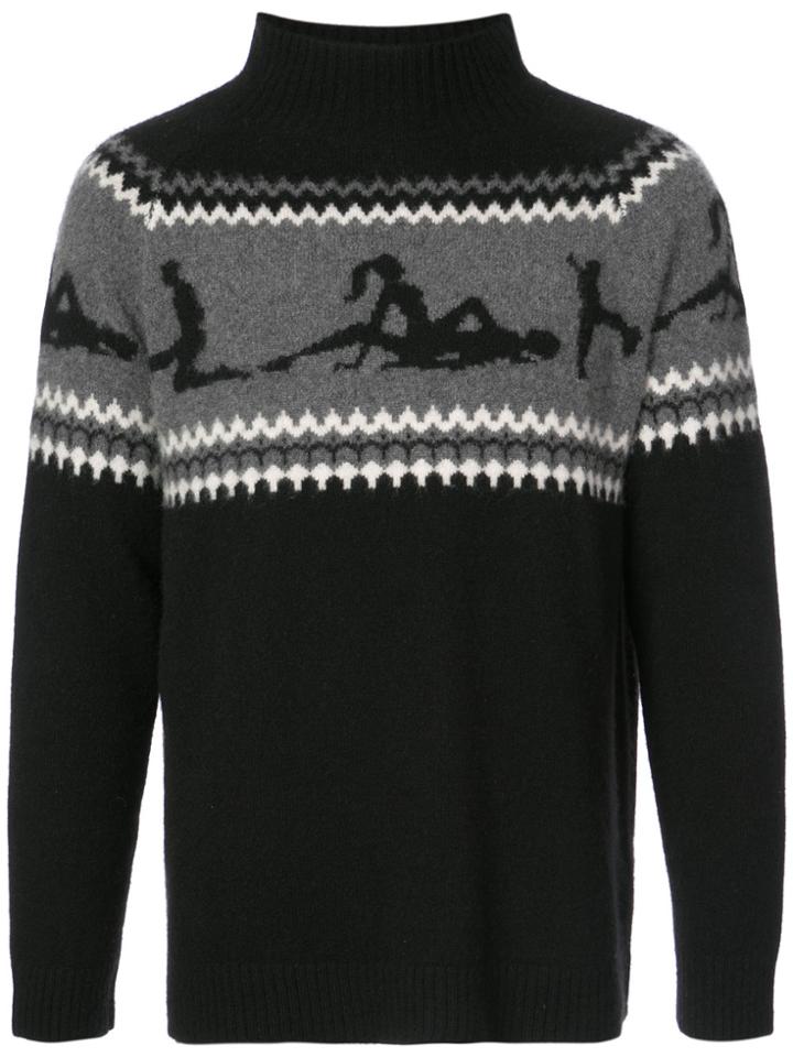 The Elder Statesman Eye Dyed Turtleneck Jumper - Black