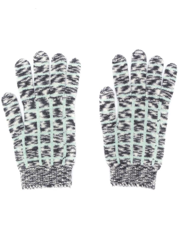 Missoni Pattern Knit Gloves - Green